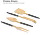 Black Handle Gold Heads Stainless Steel 4-Piece Cheese Knives Set Cheese Spreader Slicer Prongs Fork Cheese Knives For Charcuterie Board Accessories (Gold)