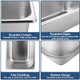 6Pcs Hotel Pans Stainless Steel Steam Table Pan 1/3 Size 4 Inch Deep Steam Pan Catering Storage Metal Food Catering Tray For Hotel Restaurant Buffet Party