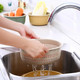 MYADDICTION Vegetable Washing Drainage Basket Kitchen Colander Bowl for Salads Spaghetti Small Green