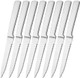 Serrated Steak Knives Set Of 8 4.72 Inches High Carbon Stainless Steel Steak Knives Matte Silver Brushed Surface One Piece Design Durable Home Modern Elegant Sharp Kitchen Knife Set