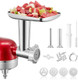 Meat Grinder Attachment For Kitchenaid Stand Mixer 15Pcs Stainless Steel Meat Grinder Accessories For Kitchen Aid With 4 Grinding Plates 2 Sausage Stuffer Tubes 3 Grinding Blades 1 Large Food Tray