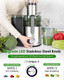 1200W 6-Speed Touch Lcd Screen Centrifugal Juicer With 3'' Big Wide Chute Healnitor Juice Extractor Machines Vegetable And Fruit Titanium Enhanced Filter Easy Clean Bpa-Free Silver