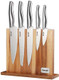 Hecef 6 Piece Kitchen Knife Block Setall Metal Construction Hollow Handle Tapper Ground Knives Double Sided Magnet Wood Stand Hecef 6 Piece Kitchen Knife Block Setall Metal Construction Hollow Handle Tapper Ground Knives Double Sided Magnet Wood Stand
