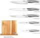 Hecef 6 Piece Kitchen Knife Block Setall Metal Construction Hollow Handle Tapper Ground Knives Double Sided Magnet Wood Stand Hecef 6 Piece Kitchen Knife Block Setall Metal Construction Hollow Handle Tapper Ground Knives Double Sided Magnet Wood Stand