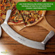 12" Stainless Steel Mezzaluna Knife Pizza Cutter Chopper Dicer Mincer Curved Blade With Steel Handles Mezzaluna Sheath Pizza Cutter Rocker Rocker Knife Veggie Cutter 12" Stainless Steel Mezzaluna Knife Pizza Cutter Chopper Dicer Mincer Curved Blade With Steel Handles Mezzaluna Sheath Pizza Cutter Rocker Rocker Knife Veggie Cutter