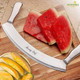 12" Stainless Steel Mezzaluna Knife Pizza Cutter Chopper Dicer Mincer Curved Blade With Steel Handles Mezzaluna Sheath Pizza Cutter Rocker Rocker Knife Veggie Cutter 12" Stainless Steel Mezzaluna Knife Pizza Cutter Chopper Dicer Mincer Curved Blade With Steel Handles Mezzaluna Sheath Pizza Cutter Rocker Rocker Knife Veggie Cutter