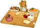 Picnic At Ascot Large Bamboo Cheese Board/Charcuterie Platter With 4 Stainless Steel Tools 2 Ceramic Trays & Cheese Markers -16" X 13"- Designed & Quality Checked In Usa
