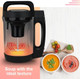 Soup Maker 1.6 L 4 In 1 Multi-Funcation Soup And Smoothie Maker With Smart Control Panel Stainless Hot Soup Maker Electric Makes 2-5 Servings Living For Home Use Black