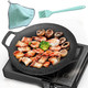 Grill Pan13 Inch Non-Stick Baking Pan+Brush+Dry ClothBarbecue Pot Outdoor Camping Grill Plate Fry Pan For Stove Tops &Induction Compatible (30Cm/12Inch)