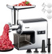 Electric Meat Grinder3000W Max Stainless Steel Meat Mincer With 2 Blades3 Grinding PlatesFood PusherMeat ClawSausage Stuffer Tubes & Kubbe Kit For Home & Kitchen Using