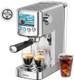 Espresso Machine 20 Bar Compact Espresso Maker With Milk Frother Stainless Steel Coffee Machine With 42 Oz Water Tank For Cappuccino Latte&Cold Brew Home&Office Silver