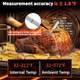 Digital Wireless Bluetooth Meat Thermometer Smart Meat Probe For Bbq Oven Grill & Smoker - Perfect For Steak Pork And Turkey Ios & Android App Compatible