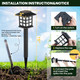 GIGALUMI Solar Outdoor Lights2 Pack LED Solar Lights Outdoor Waterproof Solar Walkway Lights Maintain 10 Hours of Lighting for Your Garden Landscape Path Yard Patio Driveway Plastic Black