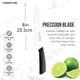 Ceramic Knife 8 Inch - High-Precision Ceramic Blade For Meats Fruits And Vegetables - Durable Ceramic Blade With Protective Sheath - Ceramic Knives (Black)