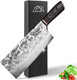Bladesmith Cleaver Chinese Chef Knife Forged In Fire -7 Inch High Carbon Steel Cleaver Knife With Pakkawood Handle For Chopping Vegetable