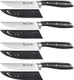 Cangshan Alps Series 502780 German Steel Forged 4-Piece Steak Knife Set With Sheaths Black