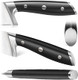 Cangshan Alps Series 502780 German Steel Forged 4-Piece Steak Knife Set With Sheaths Black