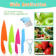 6Pcs Kids Plastic Knives Set With Cutting Board & Paring Knife - Child Safety Kitchen Knives In 4 Sizes For Vegetables Fruits And Salad (Bpa- Non-Slip Handle)