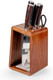 Knife Block Without Knives - Ebony Wood Knife Holder For Countertop Storage 15° Tilt Design Ventilated & Anti-Slip Base Fits Chef Bread Paring & Utility Knives