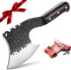 Dream Reach Meat Cleaver Knife Heavy Duty Bone Chopper With Cover Viking Knives Butcher Knife Forged Boning Knives With Sheath For Kitchen Camping Bbq
