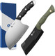 6.5 Inch 5-Layer High Carbon Stainless Steel Meat Cleaver Serbian Chef Knife And 5.5 Inch 14C28N Blade Meat Cleaver Butcher Knife Green 6.5 Inch 5-Layer High Carbon Stainless Steel Meat Cleaver Serbian Chef Knife And 5.5 Inch 14C28N Blade Meat Cleaver Butcher Knife Green