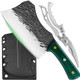 Fullhi Butcher Knife Hand Forged Heavy Meat Cleaver Bbq Chef Knife With SheathWith Kitchen Shears