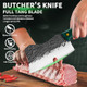 Fullhi Butcher Knife Hand Forged Heavy Meat Cleaver Bbq Chef Knife With SheathWith Kitchen Shears