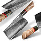 Damascus Kitchen Chinese Cleaver7.5In Professional Handmade Chopping Chopper Knives With Burl Stabilized Wood Handle For Meat And Vegetable In Home&Restaurant