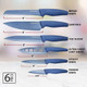 Nutriblade Knife Set With Block By Granitestone 6-Piece Professional Kitchen Chef’S Knives Ultra Sharp Stainless Steel Blades And Nonstick Granite Coating Easy-Grip And Dishwasher-Safe (Blue)