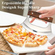 Hanaive 2 Set Pizza Cutter Mezzaluna Ulu Knife With Base Salad Veggies Chopper Slicer Cutter Mezzaluna Knife Cleaver Chopping Salad Chopper Stainless Steel Blade For Chef