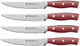 Henckels Forged Accent Razor-Sharp Steak Knife Set Of 4 Red German Engineered Knife Informed By Over 100 Years Of Mastery