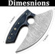 Damascus Ulu Knife With Leather Sheath - Handmade Alaskan Ulu Knife - Ideal Alaska s For Chopping Slicing Mincing Skinning Pizza Cutting And Meat & Herb 7 Inch Black & Grey