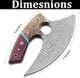 Damascus Ulu Knife With Leather Sheath - Handmade Alaskan Ulu Knife - Ideal Alaska s For Chopping Slicing Mincing Skinning Pizza Cutting And Meat & Herb 7 Inch Red & Brown
