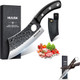 Huusk Japan Knife Hand Forged Meat Cleaver Knife Japanese Kitchen Knife & Huusk Kitchen Knife Block Set - 15 Pieces Kitchen Knife Set With Built-In Sharpener