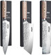 Huusk 3Pcs Kitchen Knives Set Chef Knife And Cleaver Knife Nakiri Knife Professional High Carbon Steel Kitchen Knife With Wood Handle