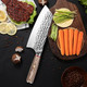 Huusk 3Pcs Kitchen Knives Set Chef Knife And Cleaver Knife Nakiri Knife Professional High Carbon Steel Kitchen Knife With Wood Handle