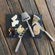 Jean-Patrique Tuscany Black Charcuterie Board & Cheese Knife Set 3 Piece - Hand-Crafted Slate Board & Cheese Knives