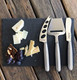 Jean-Patrique Tuscany Black Charcuterie Board & Cheese Knife Set 3 Piece - Hand-Crafted Slate Board & Cheese Knives