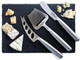 Jean-Patrique Tuscany Black Charcuterie Board & Cheese Knife Set 3 Piece - Hand-Crafted Slate Board & Cheese Knives