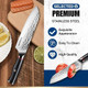 lander 7 Inch Chef Knife Sharp Japanese Santoku Knife High Carbon Stainless Steel Kitchen Knife Professional Cooking Knife For Home And Kitchen With Ergonomic Handle - Box Included