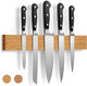 Larhn Magnetic Knife Holder For Wall 16″ - Powerful Knife Magnetic Strip For Knives Utensils And Tools - Not Compatible With Refrigerators - 100% Solid Bamboo