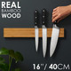 Larhn Magnetic Knife Holder For Wall 16″ - Powerful Knife Magnetic Strip For Knives Utensils And Tools - Not Compatible With Refrigerators - 100% Solid Bamboo