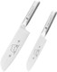 Sharp Knife Set Of 2 7" Santoku Knife 4.5" Paring Knife High Carbon Stainless Steel Knives With Cute Cat Patterns All Metal Construction Silver