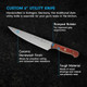 Messermeister Custom 6” Semi-Flexible Utility Knife Indigo Blue - X50 German Stainless Steel - Rust Resistant & Easy To Maintain - Made In Solingen Germany