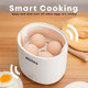 Mojoco Rapid Egg Cooker - Mini Egg Cooker For Steamed Hard Boiled Soft Boiled Eggs And Onsen Tamago - Electric Egg Boiler For Home Kitchen Dorm Use - Smart Egg Maker With Auto Shut Off And Alarm