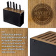 My 13 Slot Deluxe Natural Acacia Solid Wood And Matte Black Metal Universal Knife Block Kitchen Countertop Cutlery Holder Safe Blade Storage Knives Rack