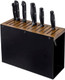 My 13 Slot Deluxe Natural Acacia Solid Wood And Matte Black Metal Universal Knife Block Kitchen Countertop Cutlery Holder Safe Blade Storage Knives Rack