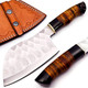Nooraki Ck103 Hand Forged Professional Chef Cleaver Kitchen Chopper With Leather Sheath Full Tang Leather & Horn Handle