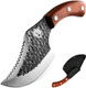 Nordic Forged Viking Butcher Boning Knife With Canvas Sheath. Forged Chef Butcher Full Tang Boning Knife For Outdoor Cooking Bbq Deboning Fishing Or Camping.