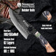 Nordic Viking Series Professional 7 Inch Butcher Knife Damascus Chef Knife 67 Layers Hand Forged Chef Knife With Resin And Maple Wood Handle And Leather Sheath (7 Inch Butcher Knife)